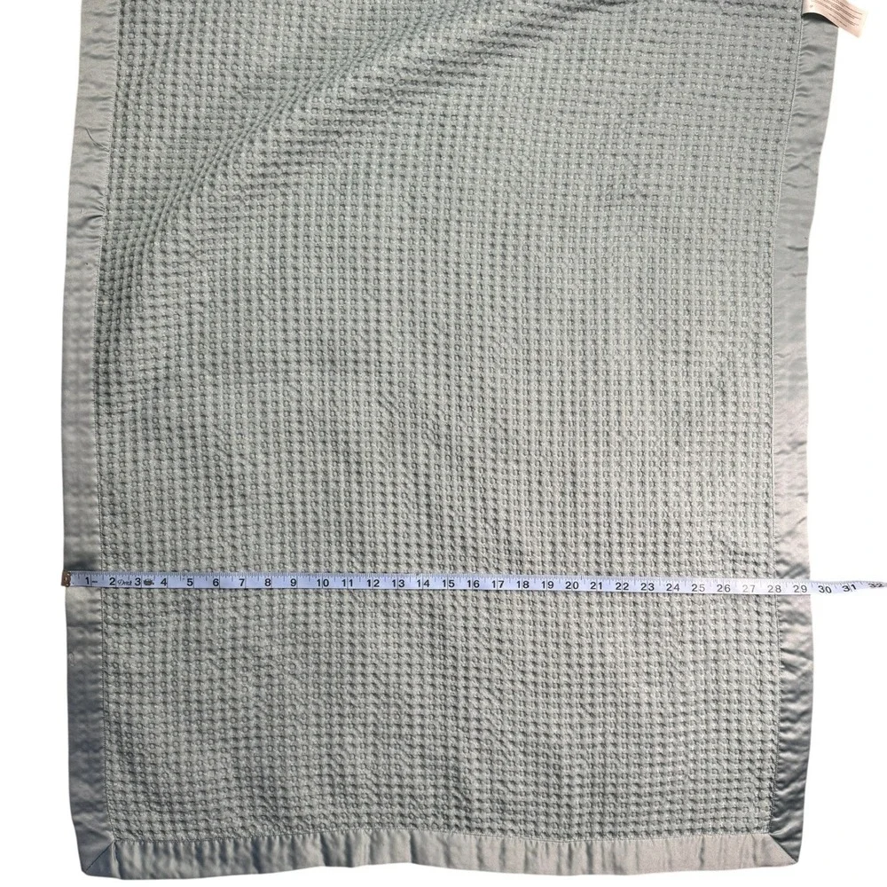 Carters Blue Waffle Knit Baby Blanket with Satin Trim CX109657 SML‎